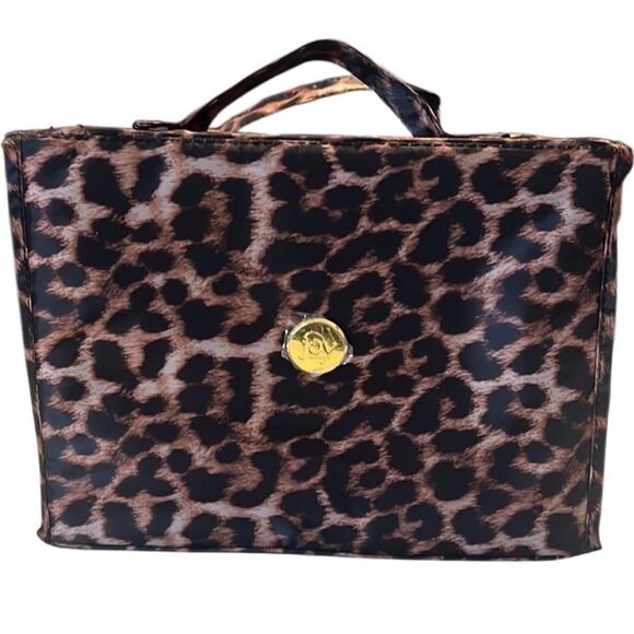Joy Mangano Better Beauty Roll Up Leopard Print Cosmetic Case Organizer NWOT - Picture 2 of 13